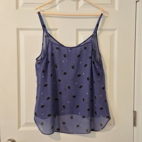 CAbi Crossover Blouse 2 Piece Violet Floral Sleeveless Top Style 5534 Size L - Picture 5 of 11